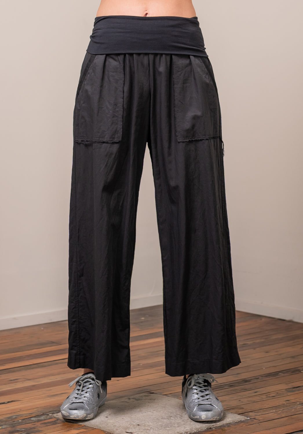 black japanese linen cotton womens wide leg pants