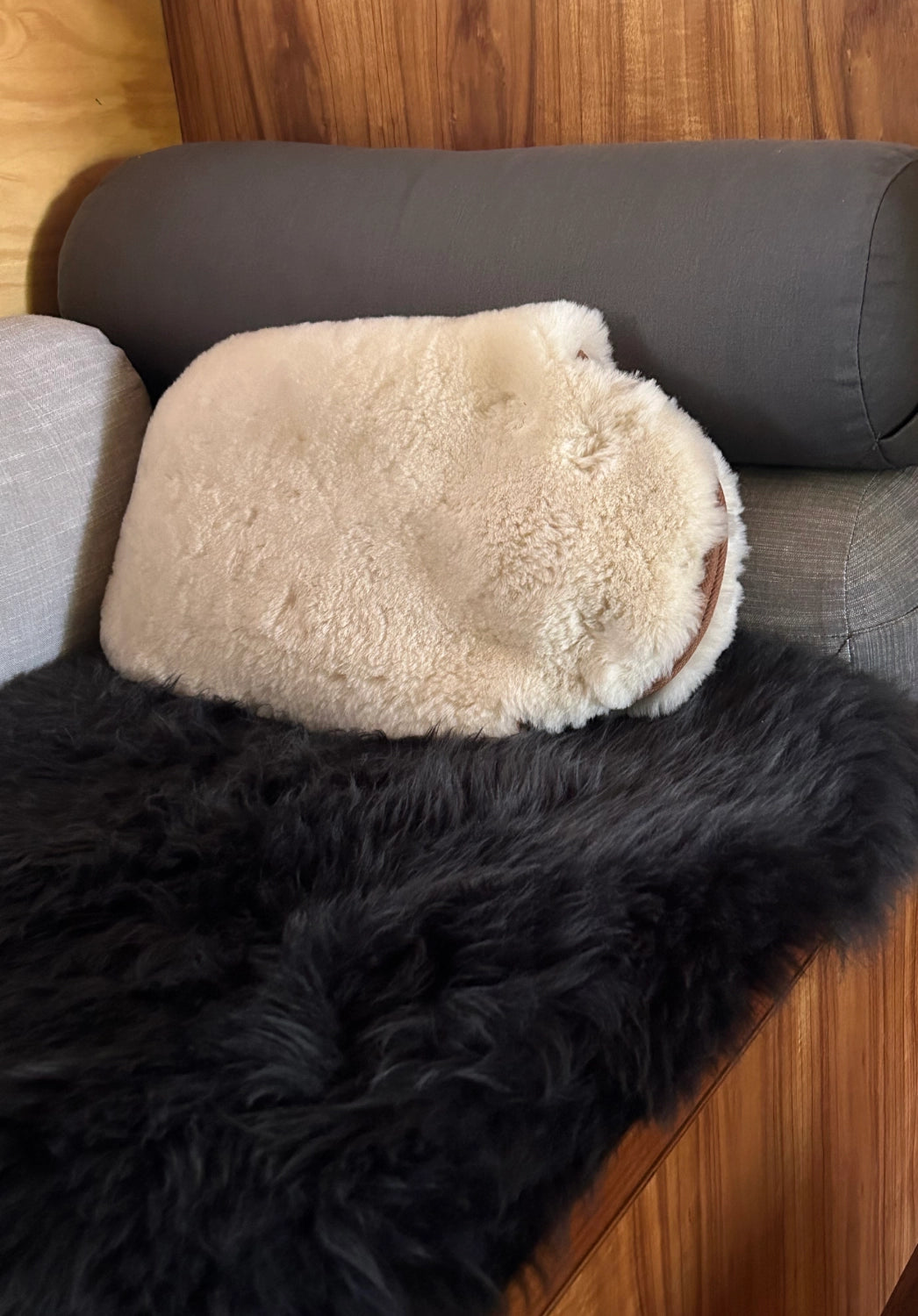 natural toned sheepskin hot water bottle handmade in Melbourne