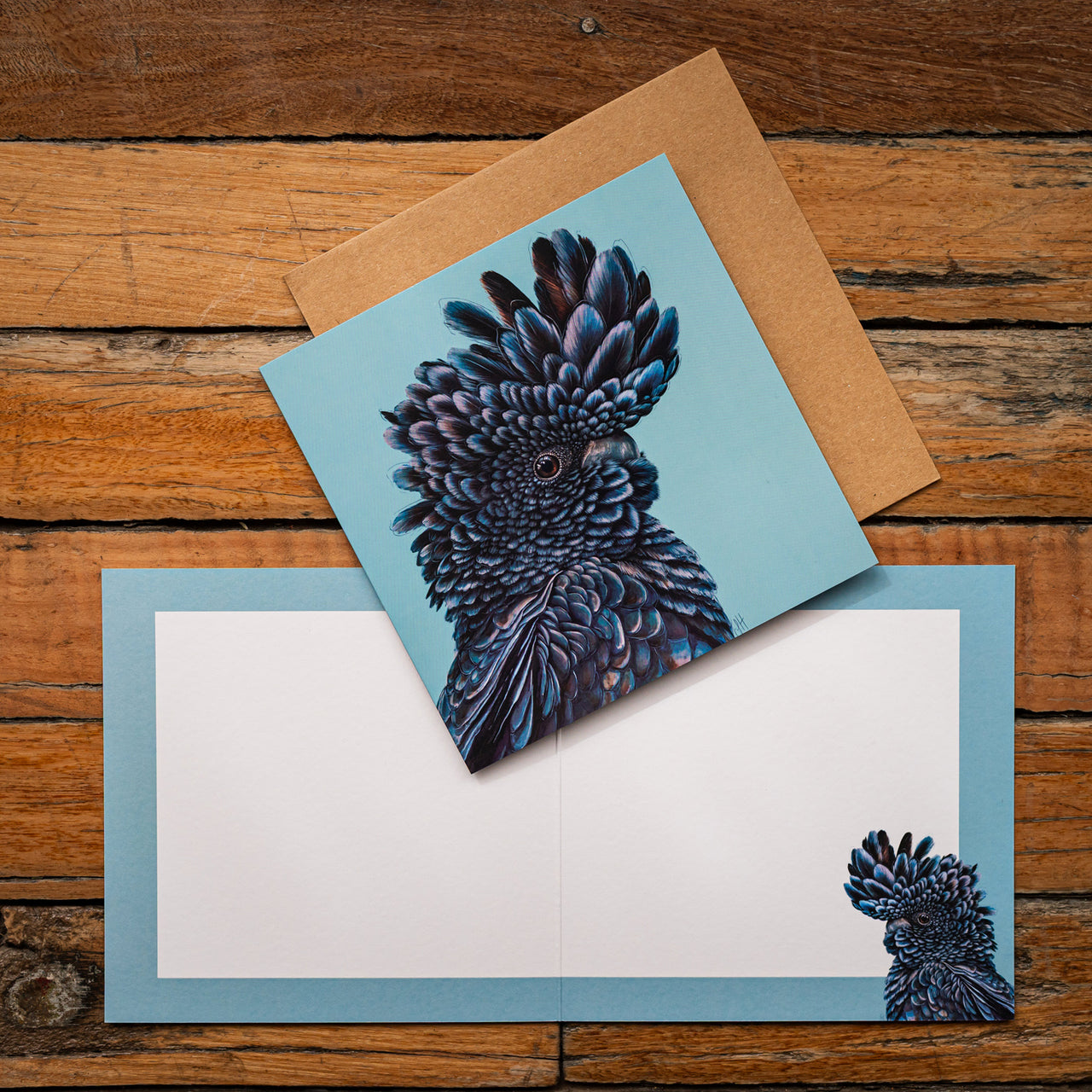 Red-Tailed Black Cockatoo Square Greeting Card