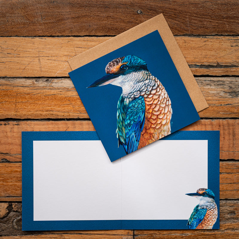 Kingfisher Square Greeting Card