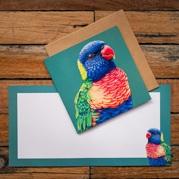 Rainbow Lorikeet Square Greeting Card
