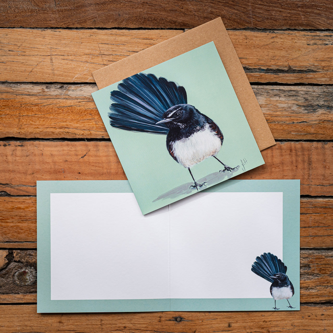 Willie Wagtail Square Greeting Card
