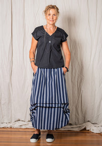 Juxtapose top black cotton