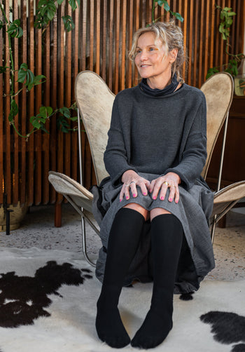 Australian made Bamboo Knee High Socks (black)