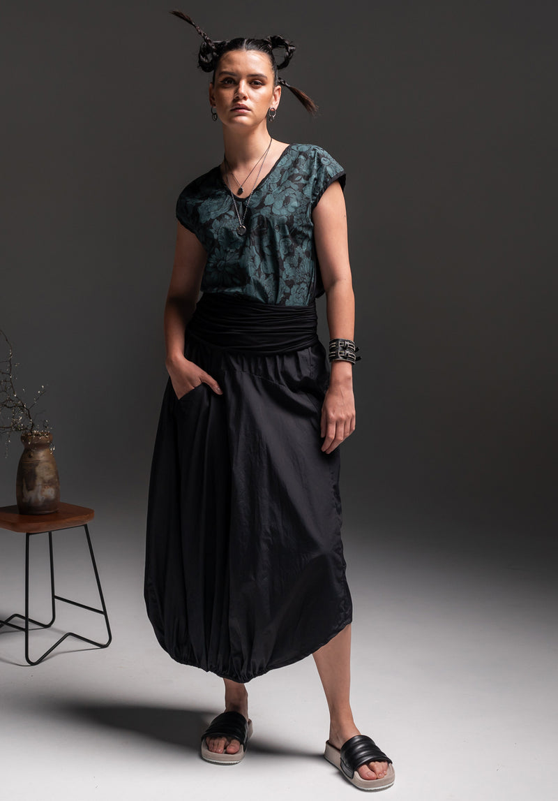 The Levitate Skirt Black Japanese Cotton
