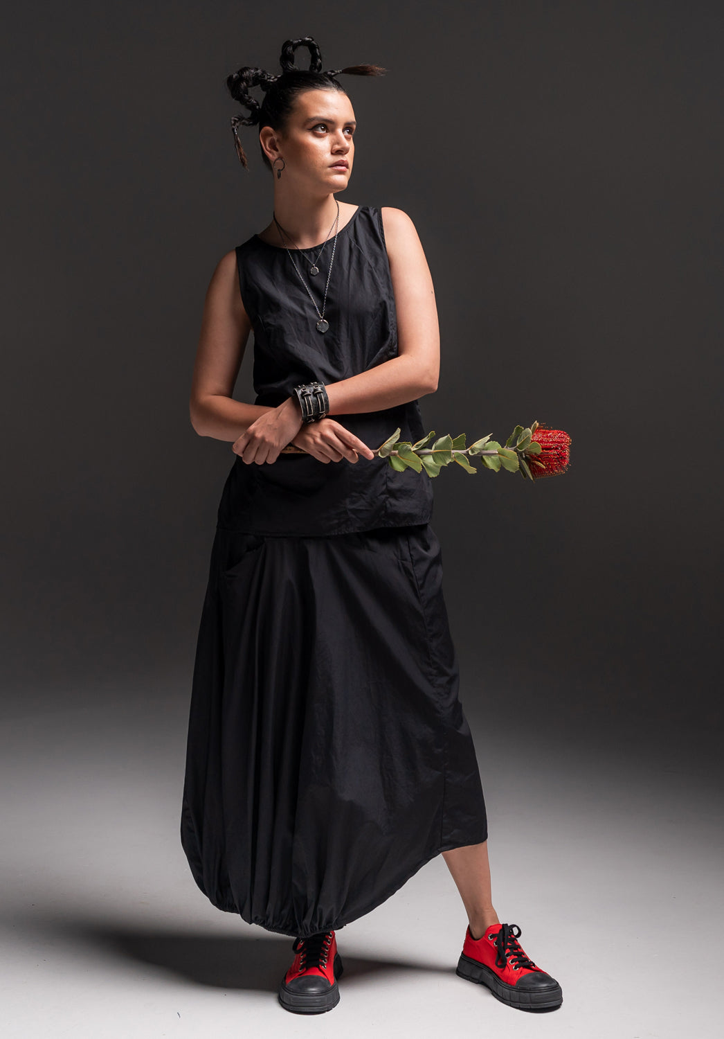 The Levitate Skirt Black Japanese Cotton