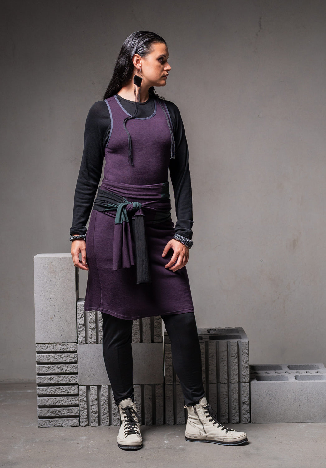 knit vest women, long sleeve merino top, wool clothing australia