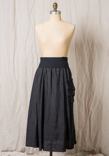 linen cherry skirt, eco linen boutiques online, ethical clothing made in australia