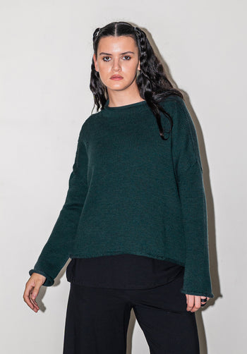 Luna Gallery - Roll Neck Merino Jumper - Fir