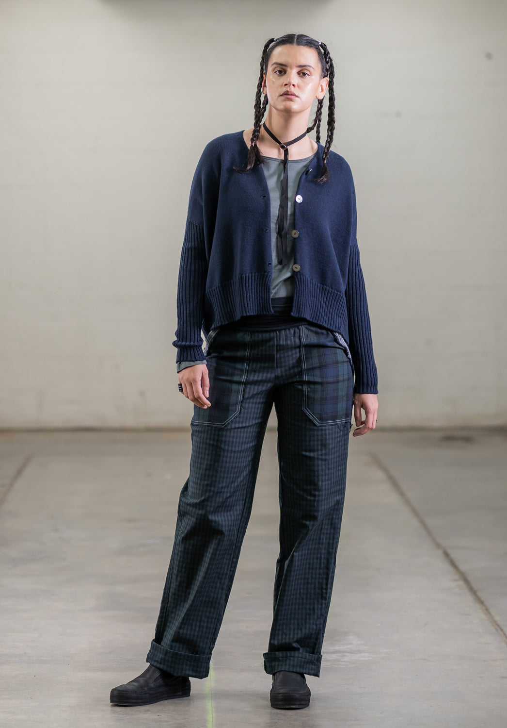 Luna Gallery - Merino Rib Sleeve Cardi Ink