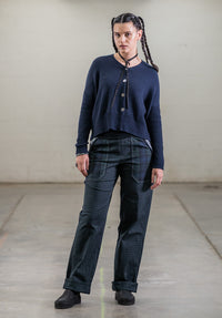 Luna Gallery - Merino Rib Sleeve Cardi Ink