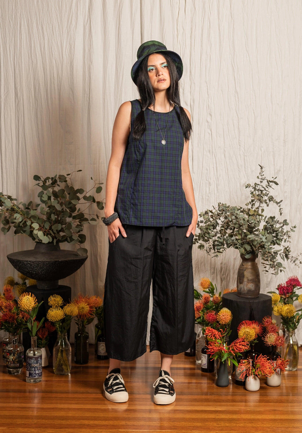 Whisper Culottes Black Japanese Cotton