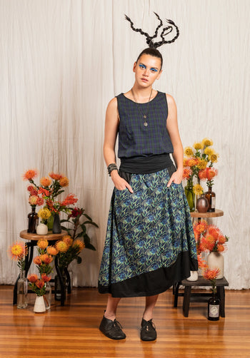 Dixie Skirt Floral Print Ink
