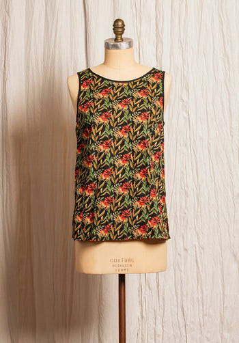 Monarch top Floral Print Black