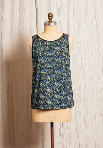 Monarch top Floral Print Ink