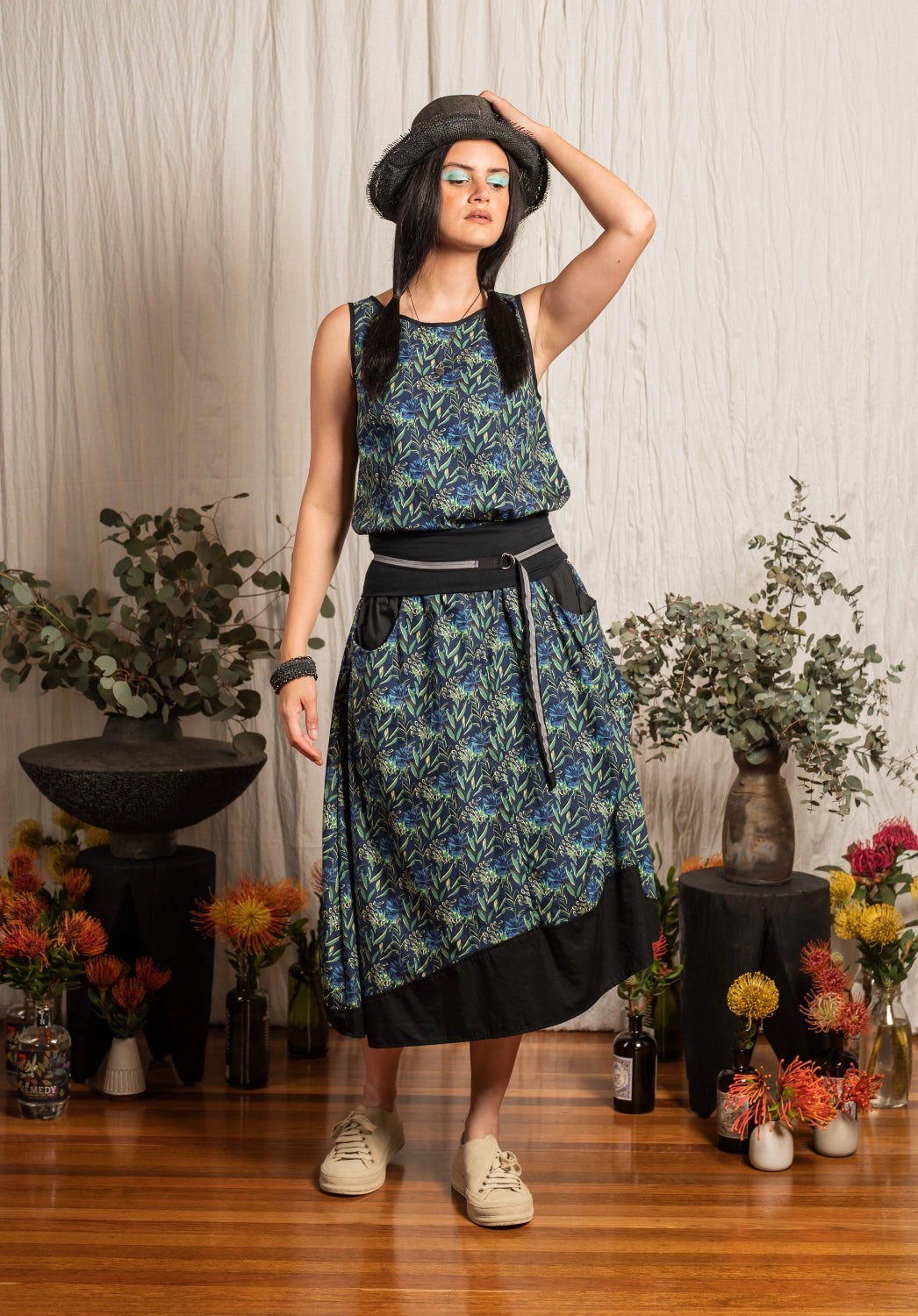 Dixie Skirt Floral Print Ink
