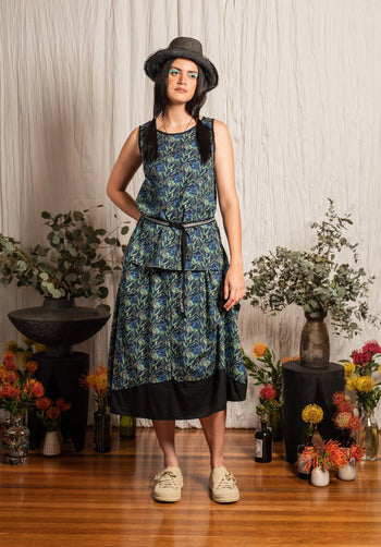 Monarch top Floral Print Ink