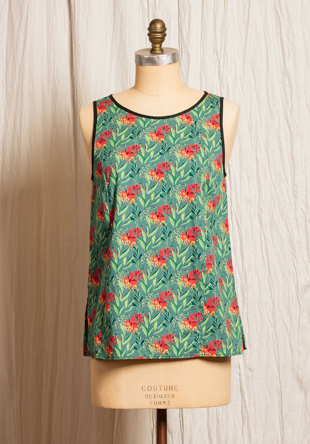 Monarch top Floral Print Turquoise