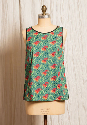 Monarch top Floral Print Turquoise