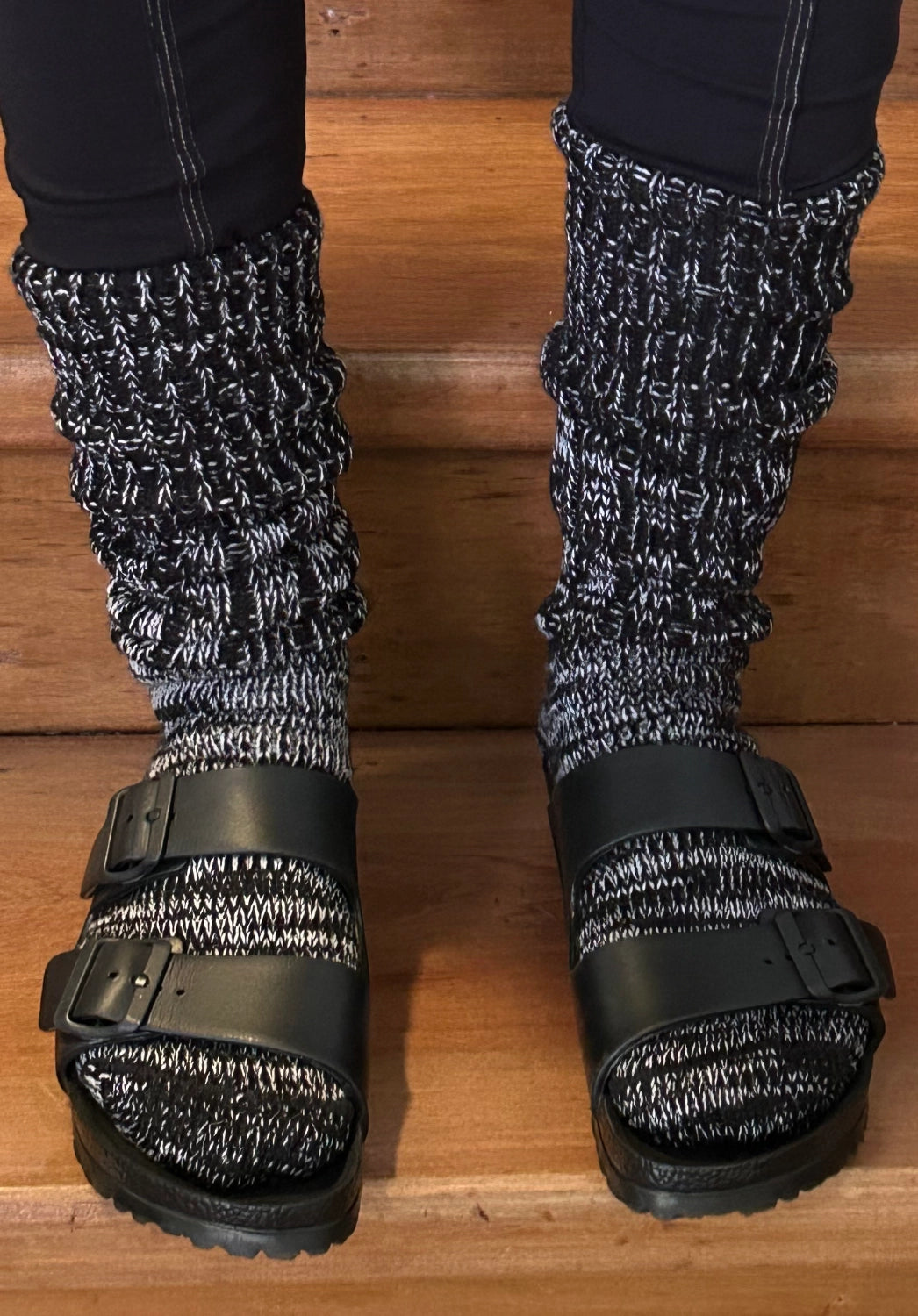 Mongrel Knitted Wool Socks - Black & White