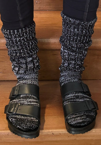 Mongrel Knitted Wool Socks - Black & White