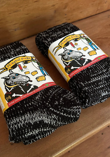 Mongrel Knitted Wool Socks - Black & White