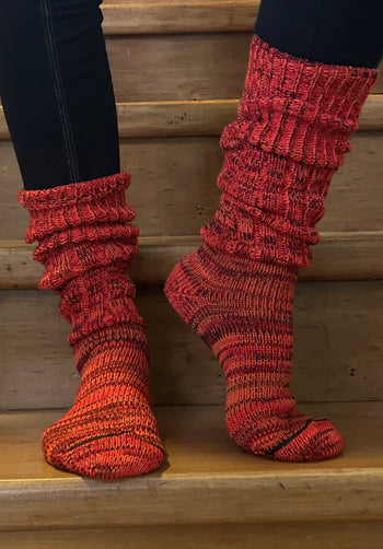 Mongrel Knitted Wool Socks - Fire