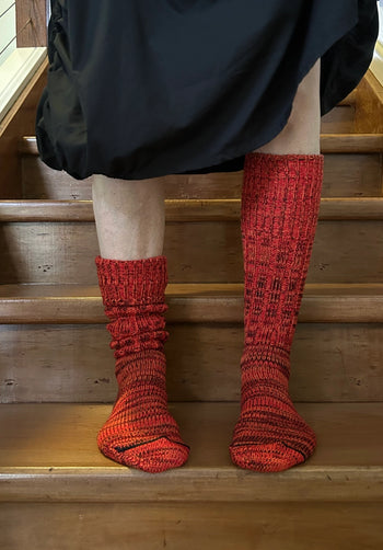 Mongrel Knitted Wool Socks - Fire