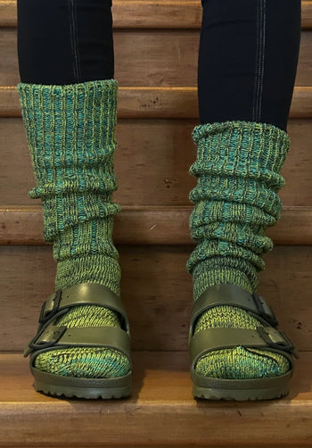 Mongrel Knitted Wool Socks - Lively Greens