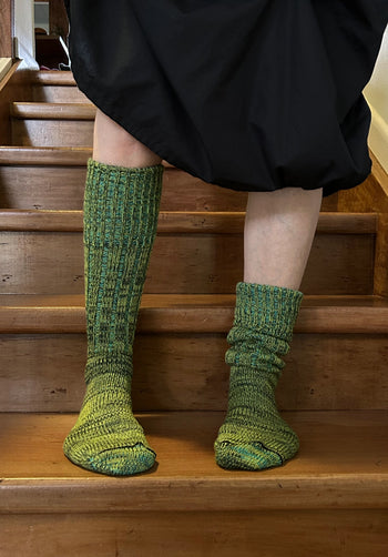 Mongrel Knitted Wool Socks - Lively Greens