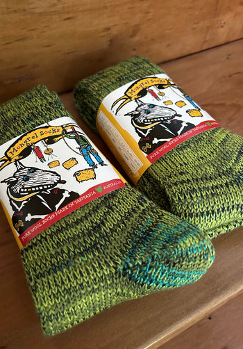 Mongrel Knitted Wool Socks - Lively Greens