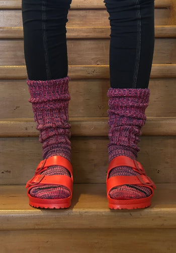 Mongrel Knitted Wool Socks - Mulberry