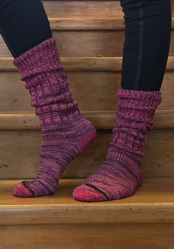 Mongrel Knitted Wool Socks - Mulberry