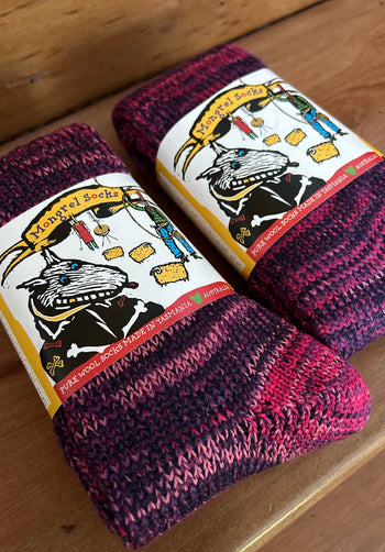 Mongrel Knitted Wool Socks - Mulberry