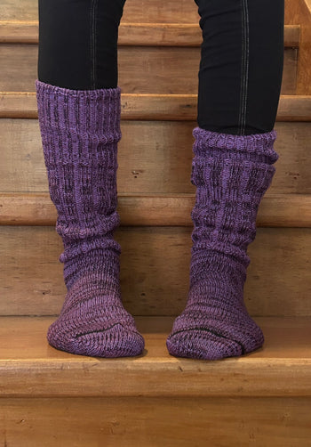 Mongrel Knitted Wool Socks - Purple