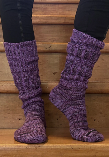 Mongrel Knitted Wool Socks - Purple