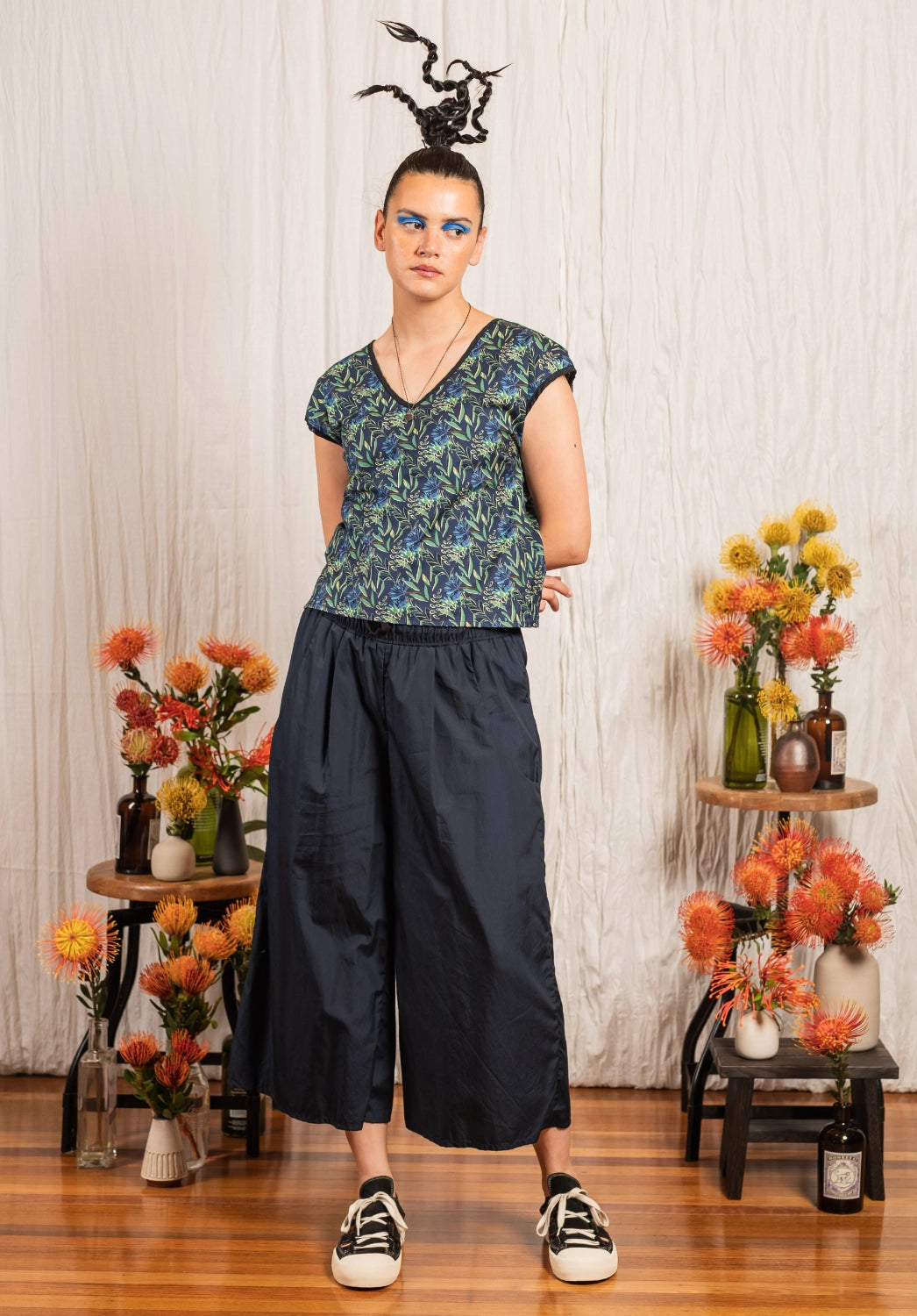 Whisper Culottes Ink Japanese Cotton