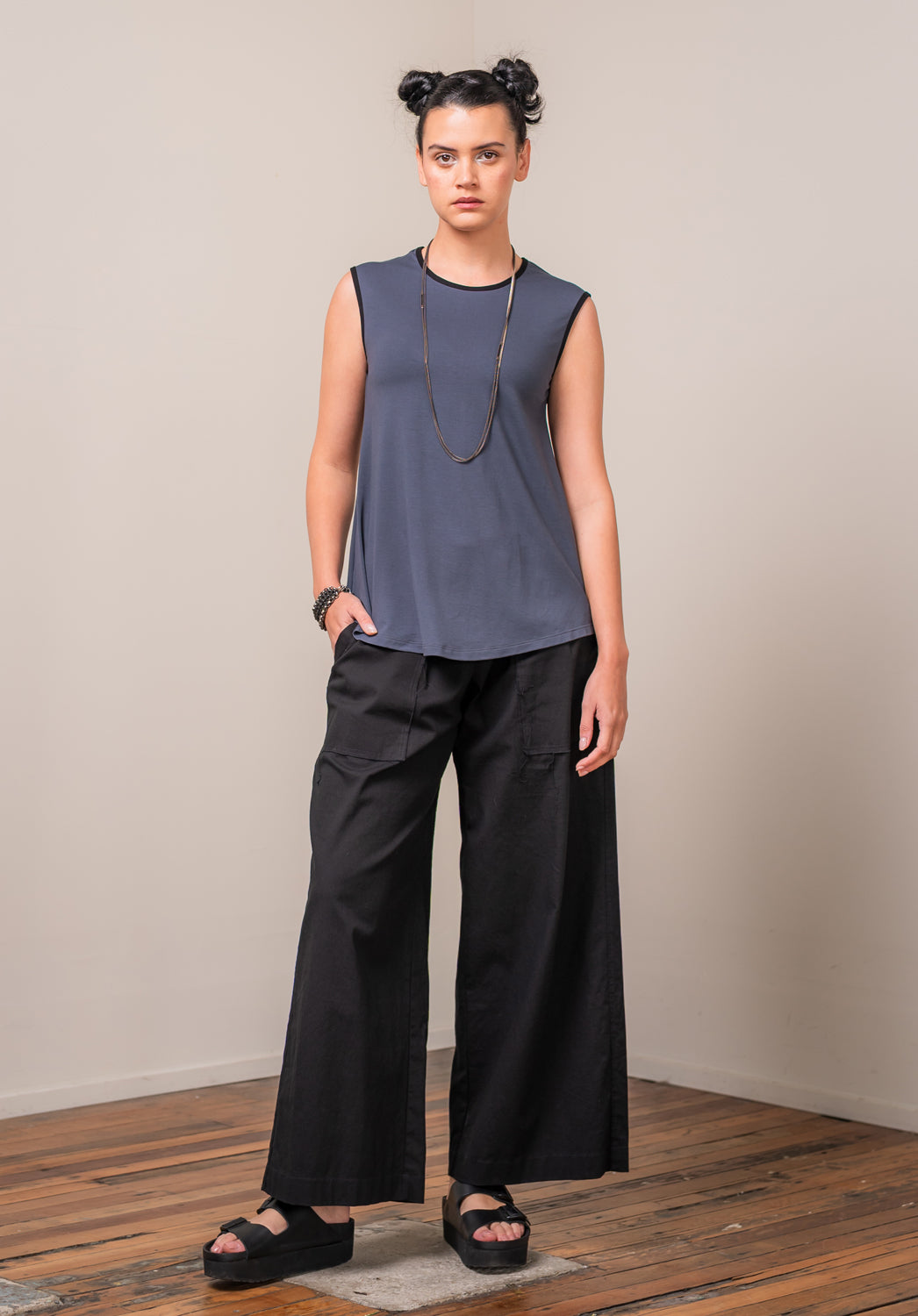 Nancy top charcoal bamboo