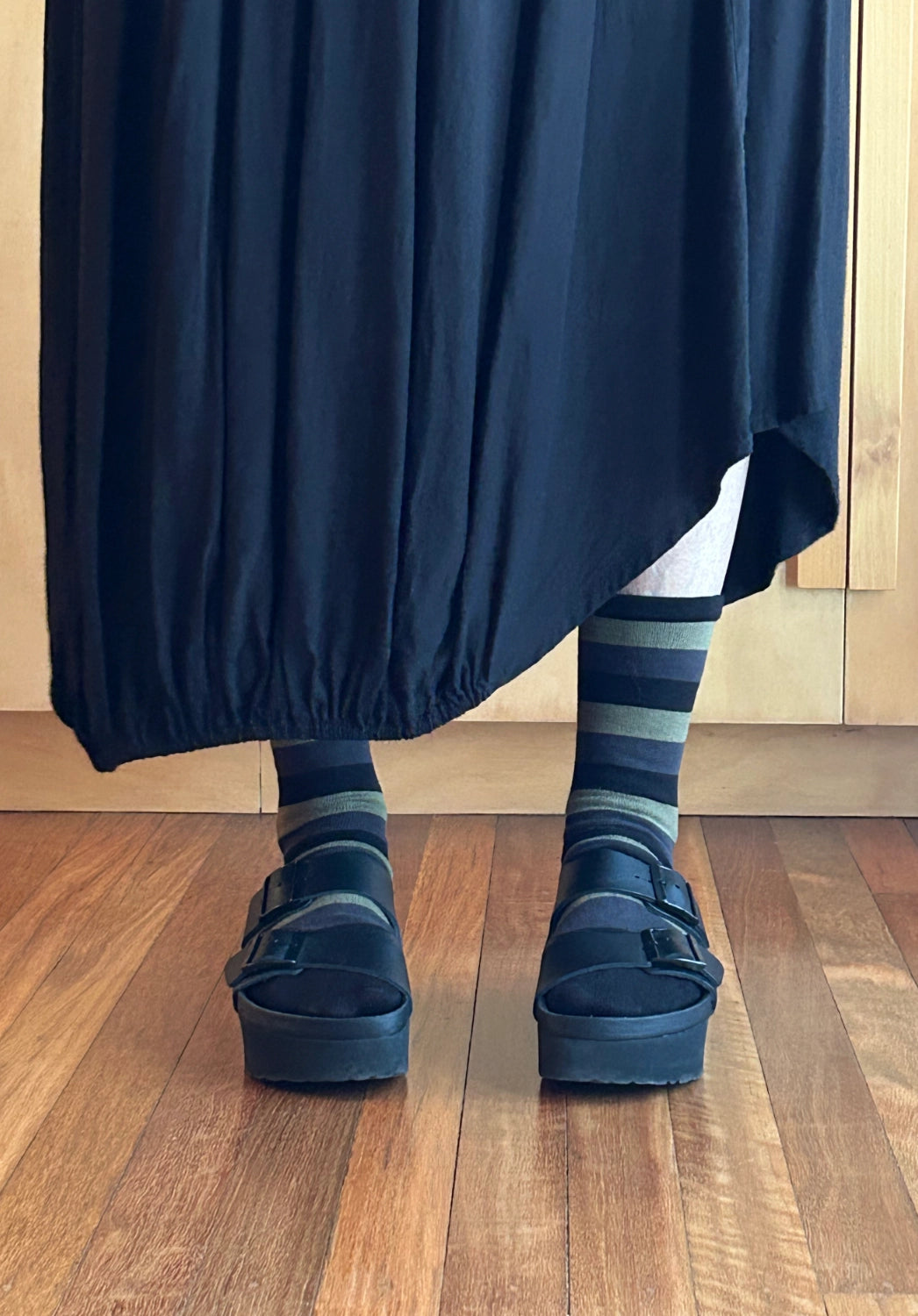 Striped Bamboo Socks - Olive Grove