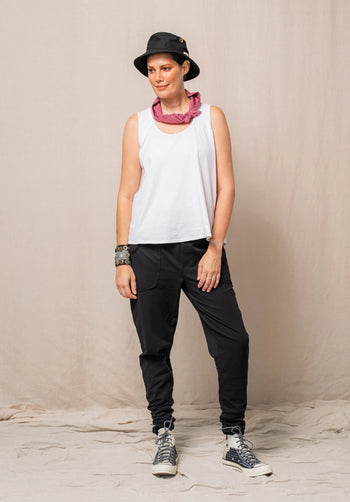 Abby top white stretch cotton