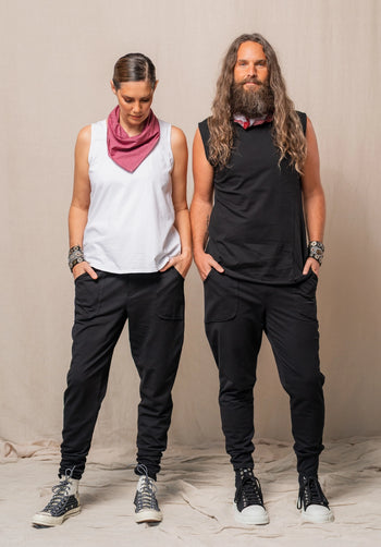 Archie long tank black organic cotton