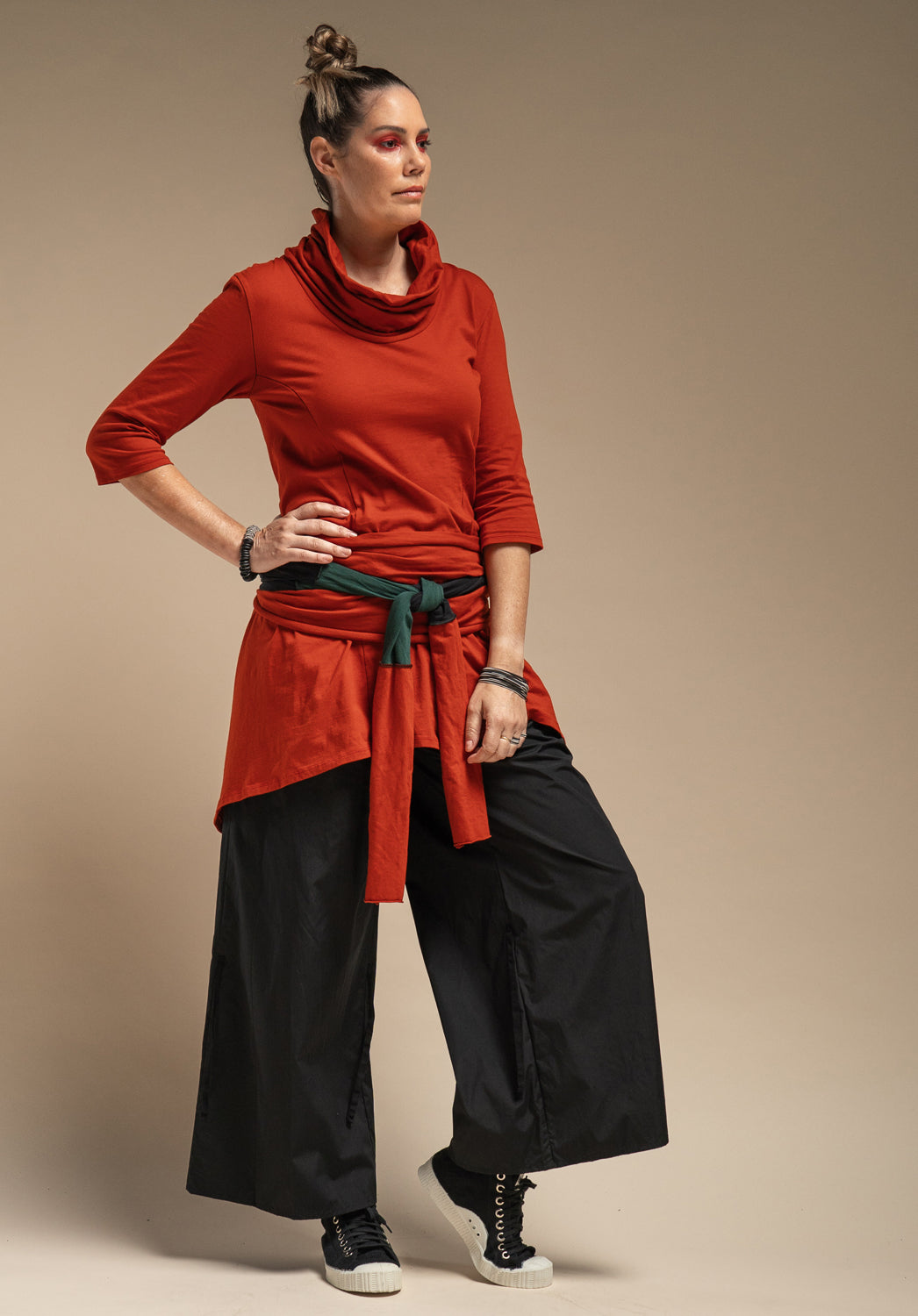 Astrid tunic burnt orange organic cotton tunics, travel clothes