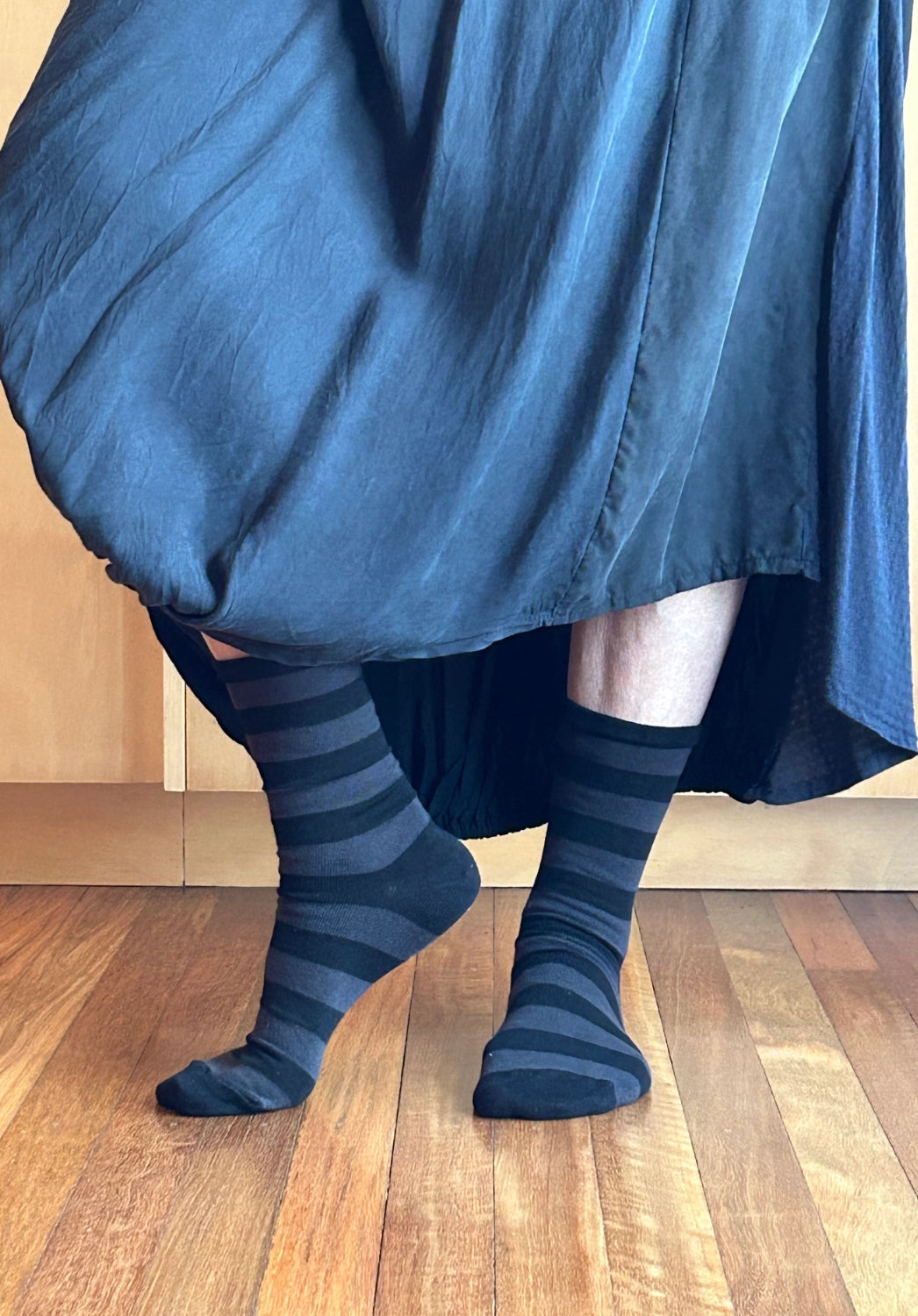 Striped Bamboo Socks - Shadow