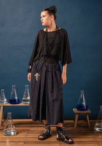 womens japanese cupro wide leg pants made in australia