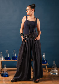 ink cupro pants made in australia, japanese made fabric