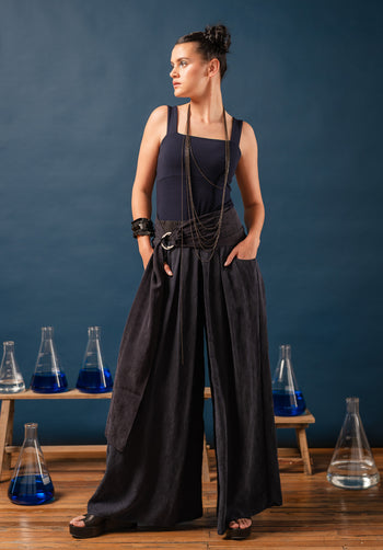 ink cupro pants made in australia, japanese made fabric