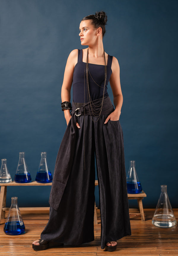 ink cupro pants made in australia, japanese made fabric