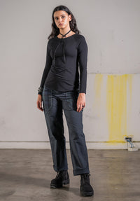 Multitude top black bamboo
