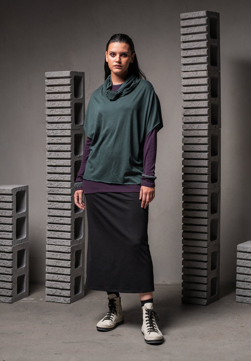 australian merino wool, eco friendly fashion, womens black skirt