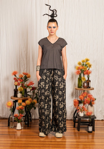 Sprig Pants Stitched Print